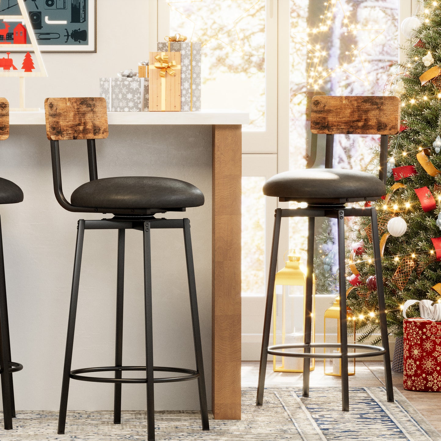 IRONCK Bar Stools Set of 2