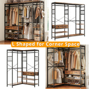 IRONCK L Shaped Coat Rack Corner Closet