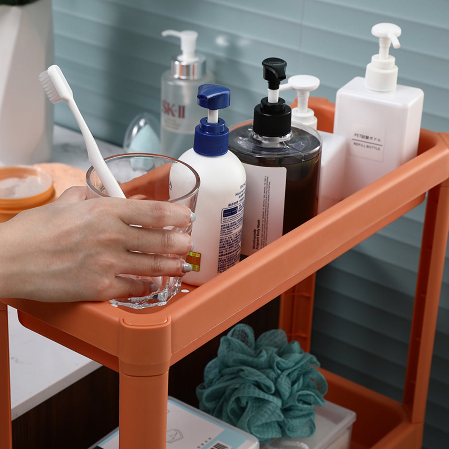 Étagère de rangement polyvalente avec roulettes