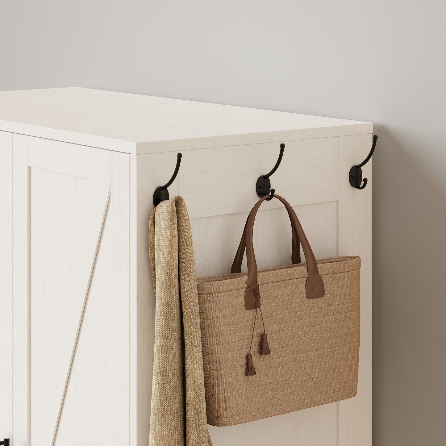 IRONCK Wood Armoire Wardrobe Closet with Mirror