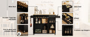 Kitchen Island Cart with Wheels Black