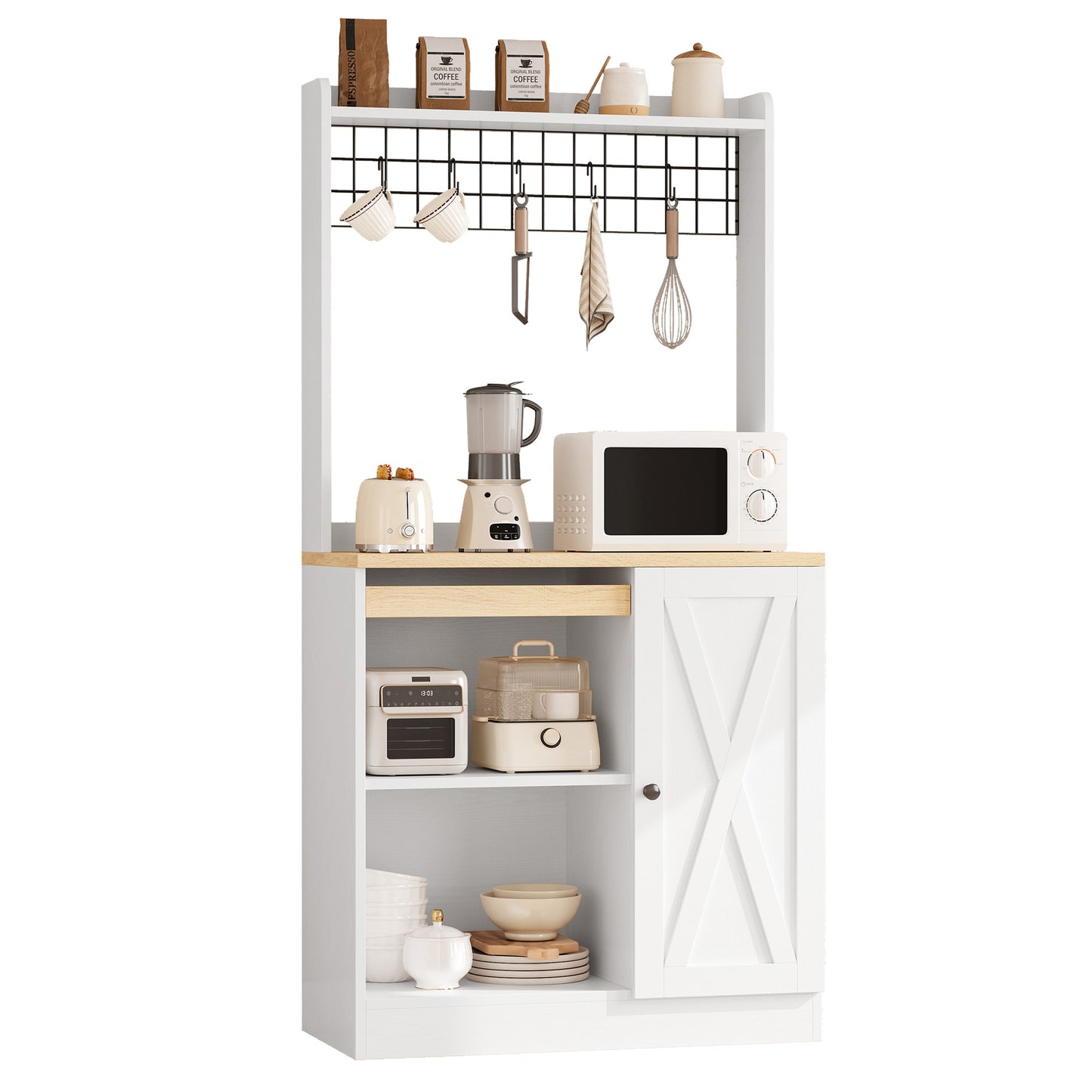 IRONCK Wooden Bakers Racks for Kitchens,