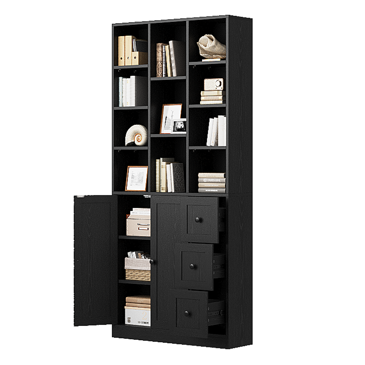 IRONCK 71" Tall Bookcase with 2 Doors