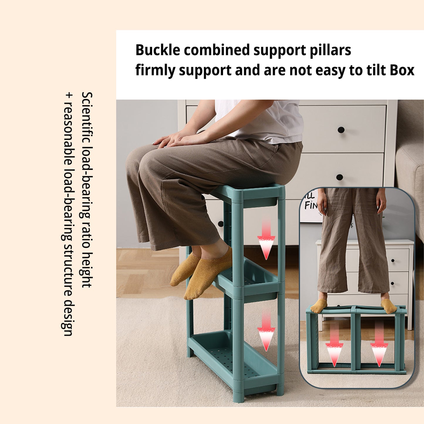 Étagère de rangement polyvalente avec roulettes