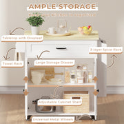 Rolling Kitchen Island with Drop Leaf