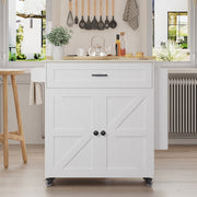 Rolling Kitchen Island with Drop Leaf