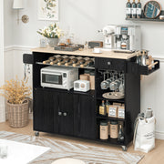 Kitchen Island Cart with Wheels Black