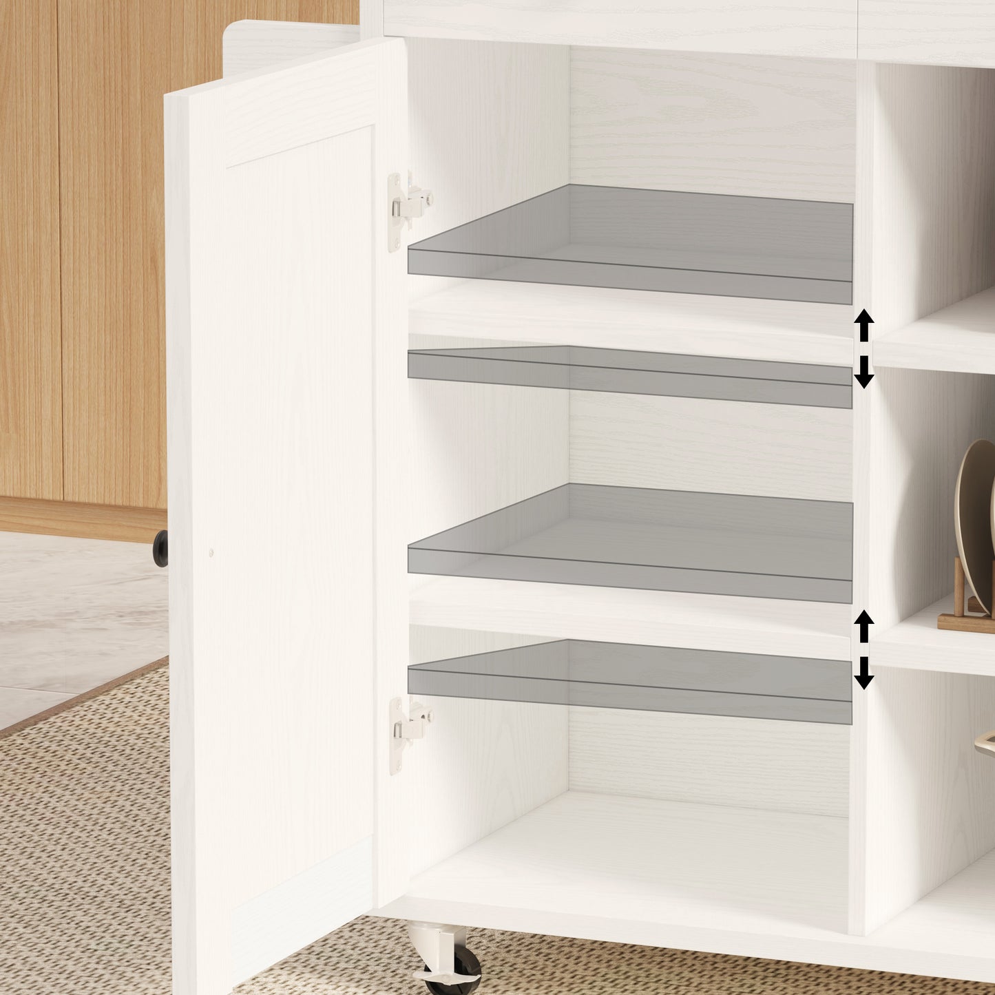 Kitchen Cart with Power Outlet
