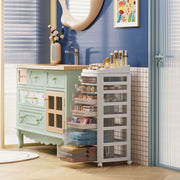 Étagère de rangement multicouche élégante avec tiroirs spacieux, housses de protection anti-poussière, poulies silencieuses amovibles et poulies à roulement fluide, facile à assembler pour une organisation efficace de la maison