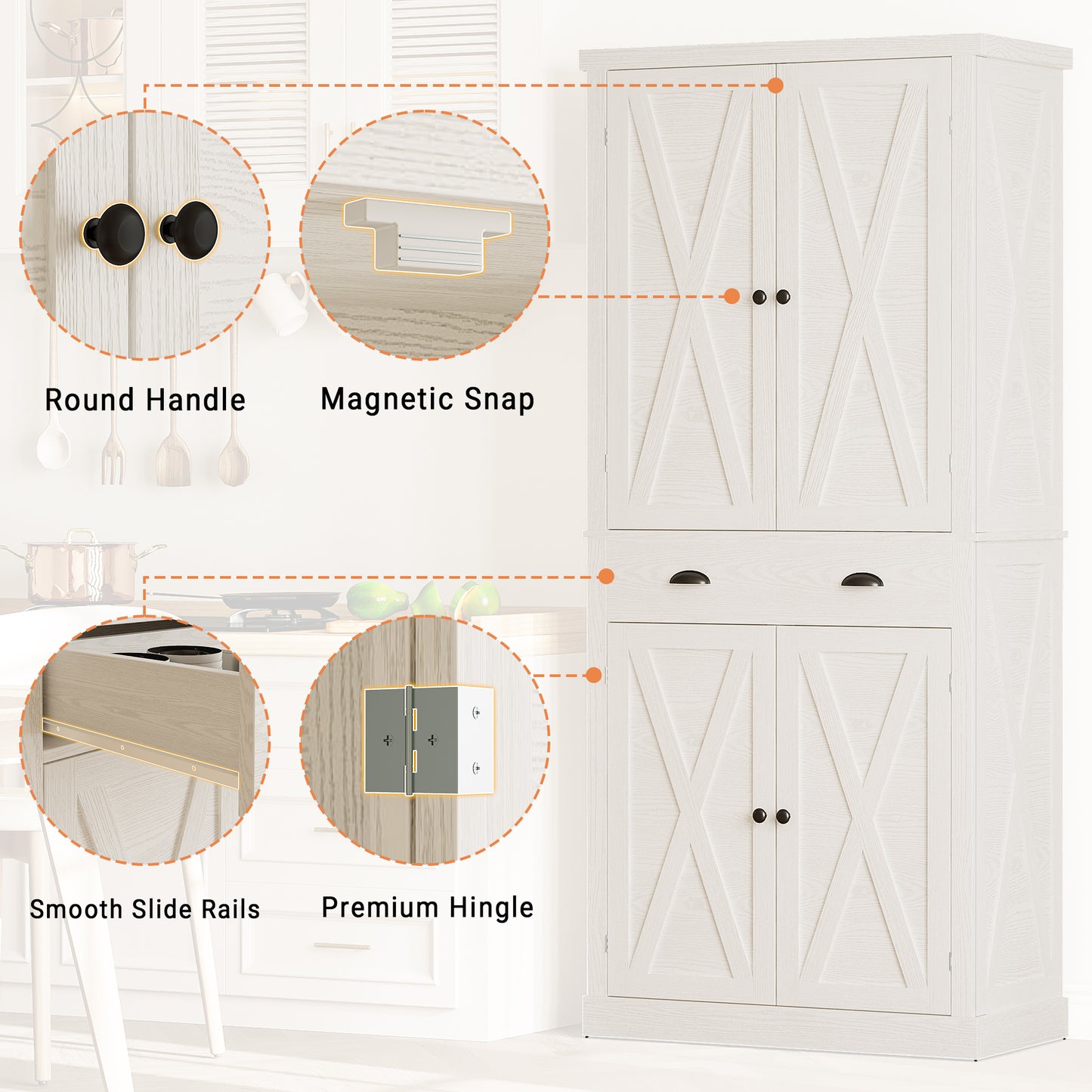 Kitchen Pantry Storage Cabinet