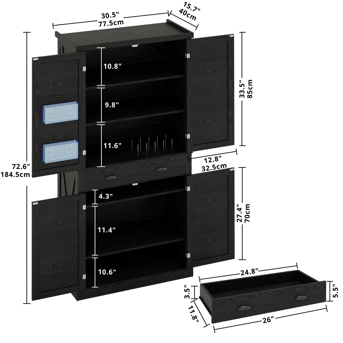 Kitchen Pantry Storage Cabinet