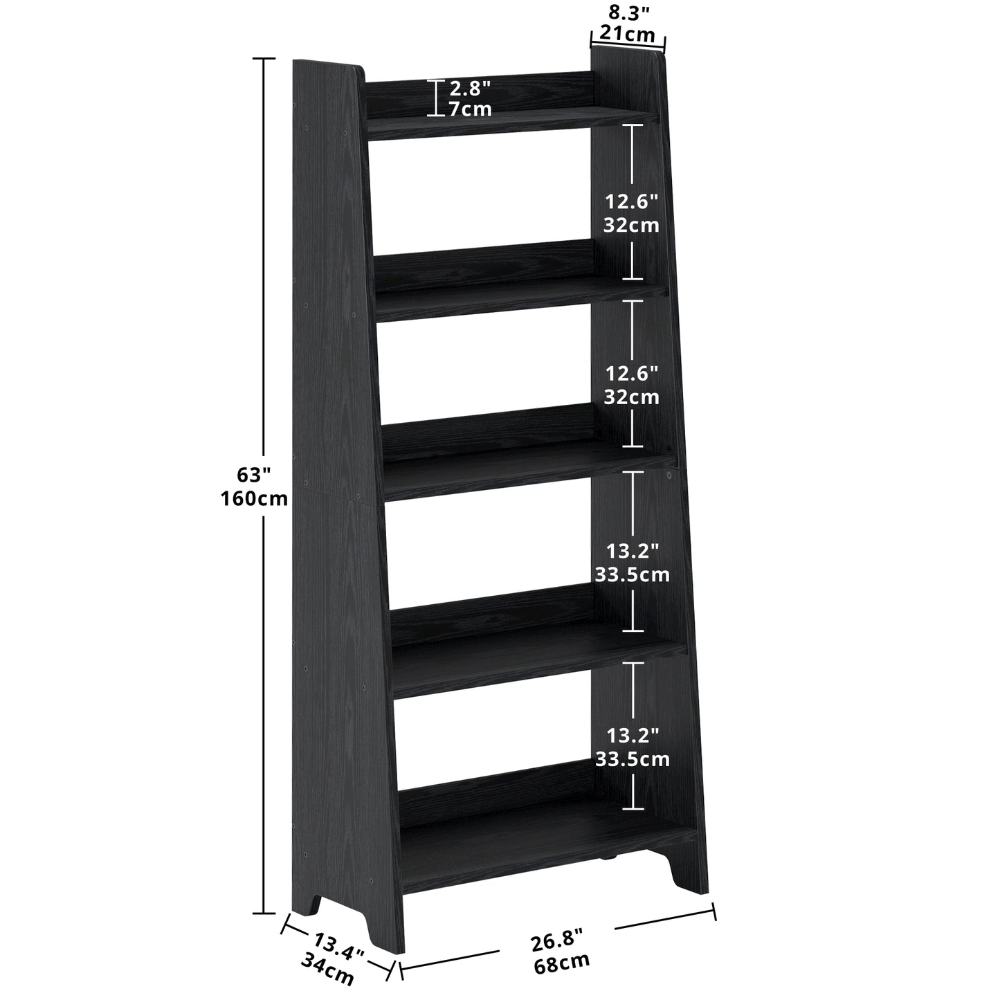 5 Tier Wood Ladder Shelf
