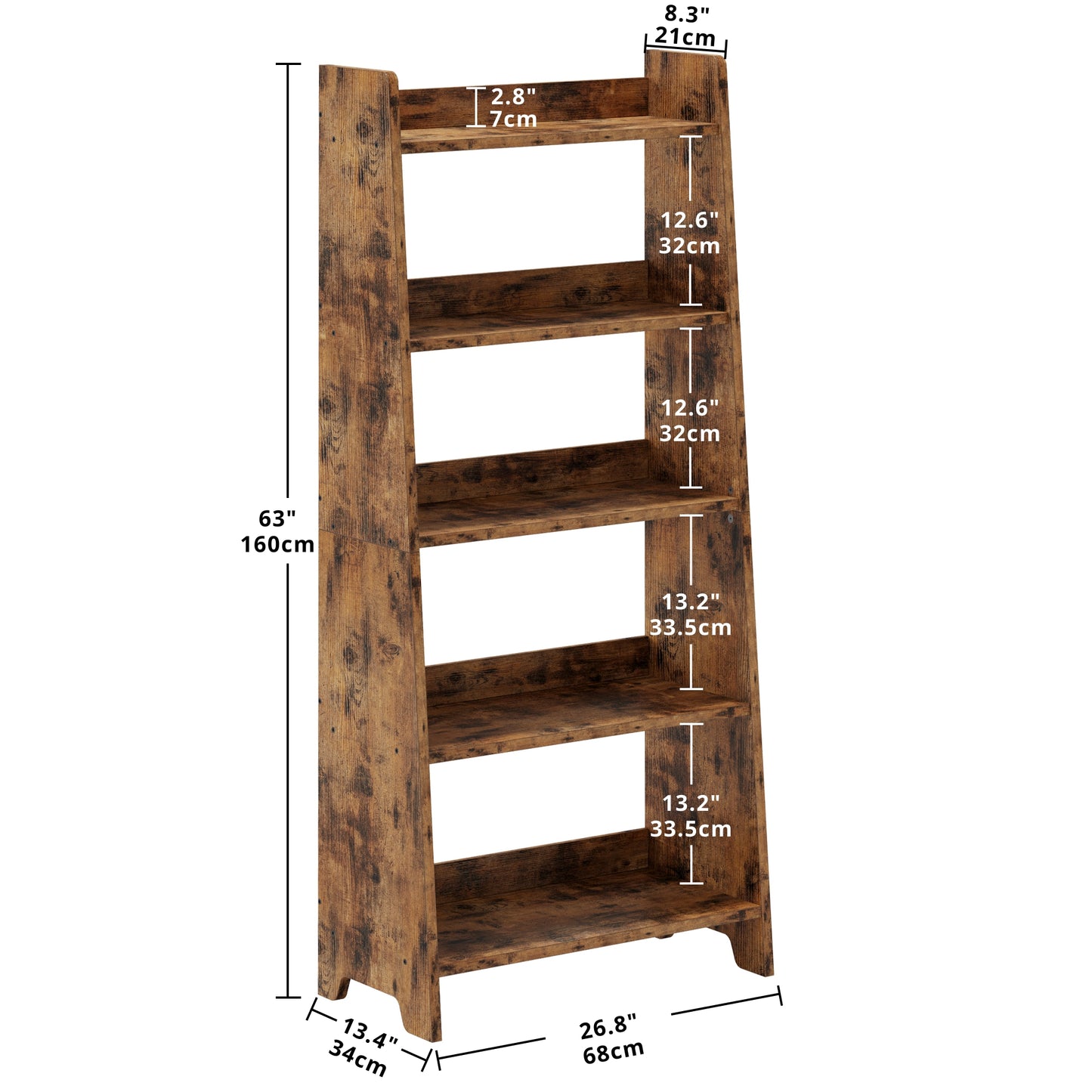 5 Tier Wood Ladder Shelf
