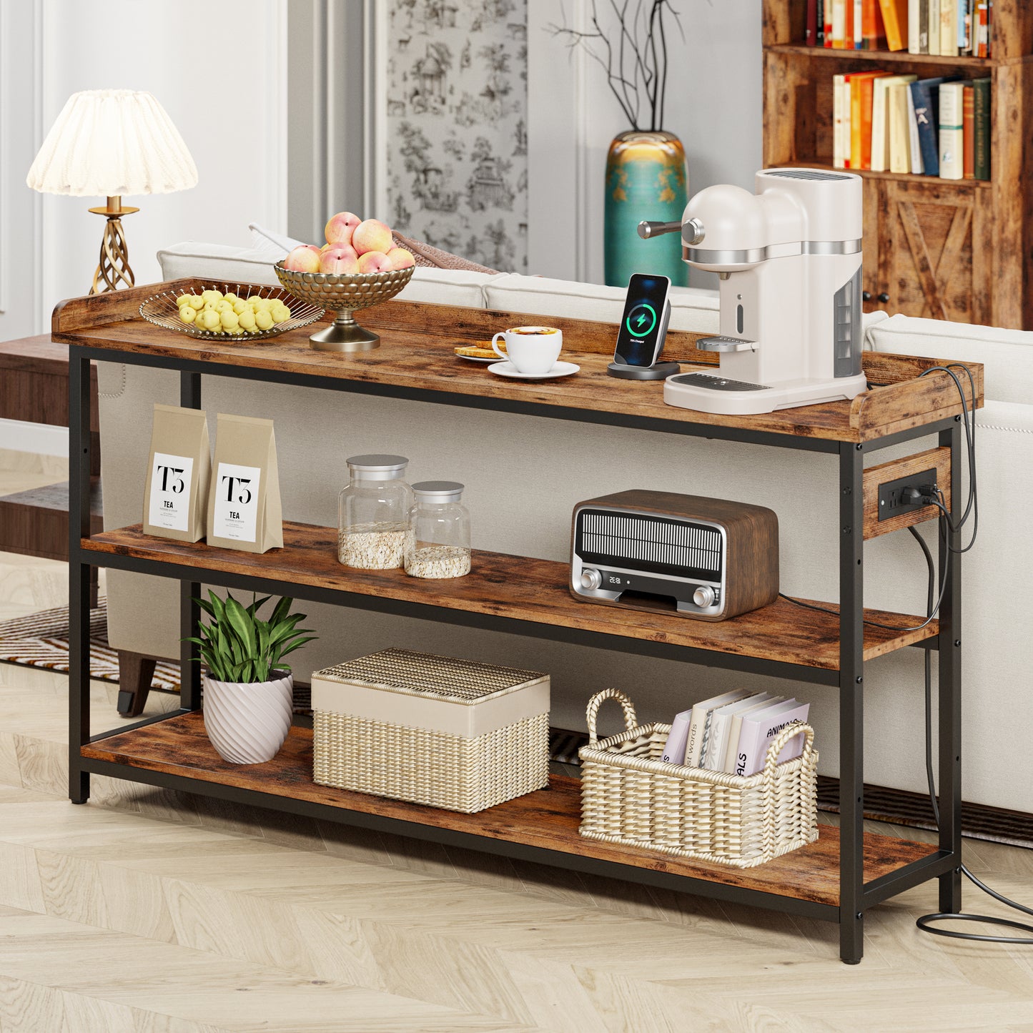 Console de 55 pouces avec prise de courant