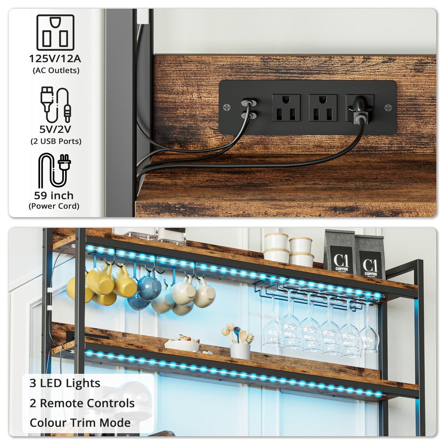 Coffee Bar Cabinet with Storage