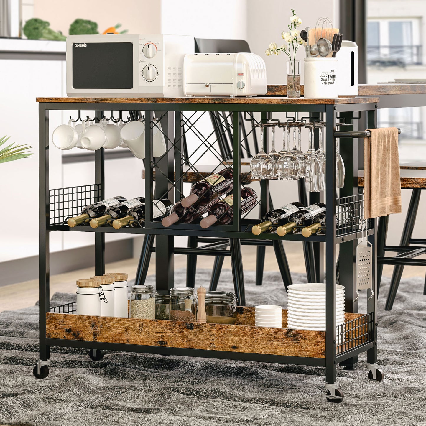 IRONCK Wine Rack Table