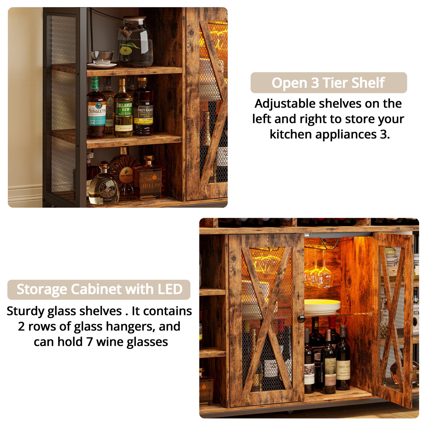 Coffee Bar Cabinet with Storage