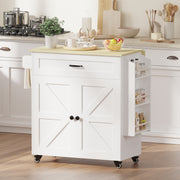 Rolling Kitchen Island with Drop Leaf