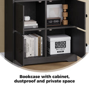 Bookshelf with 4 Door Cabinet