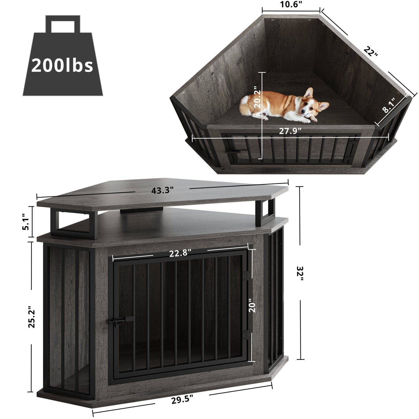 IRONCK Corner Dog Crate