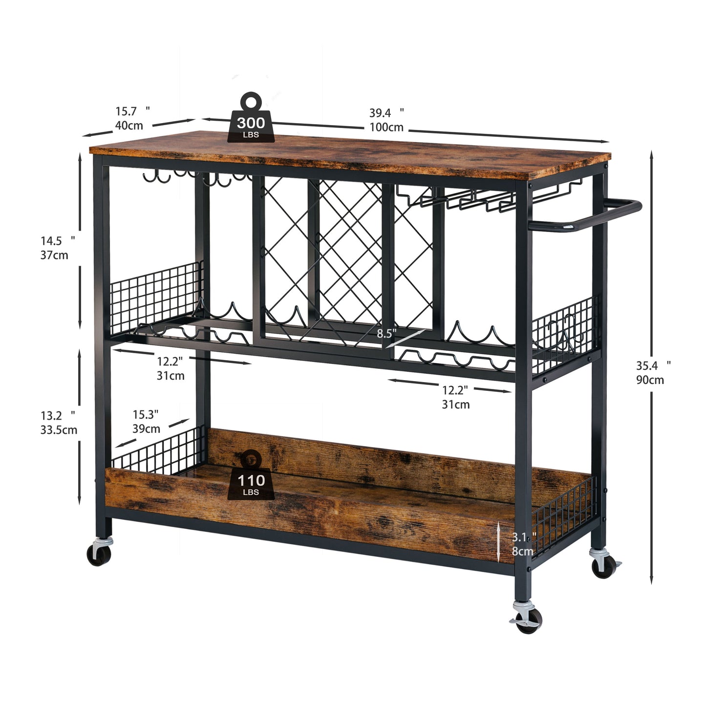 IRONCK Wine Rack Table