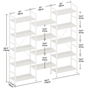 Bibliothèque industrielle triple largeur à 5 niveaux