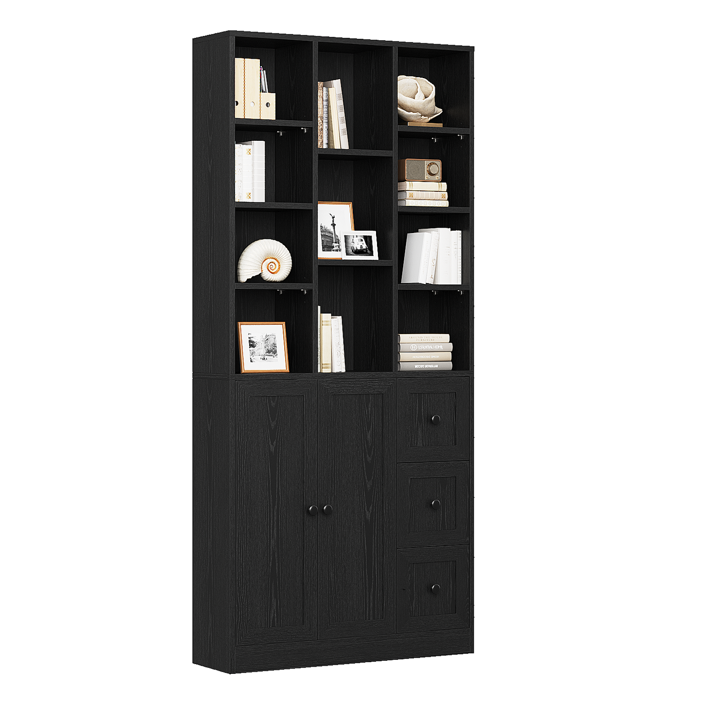 IRONCK 71" Tall Bookcase with 2 Doors