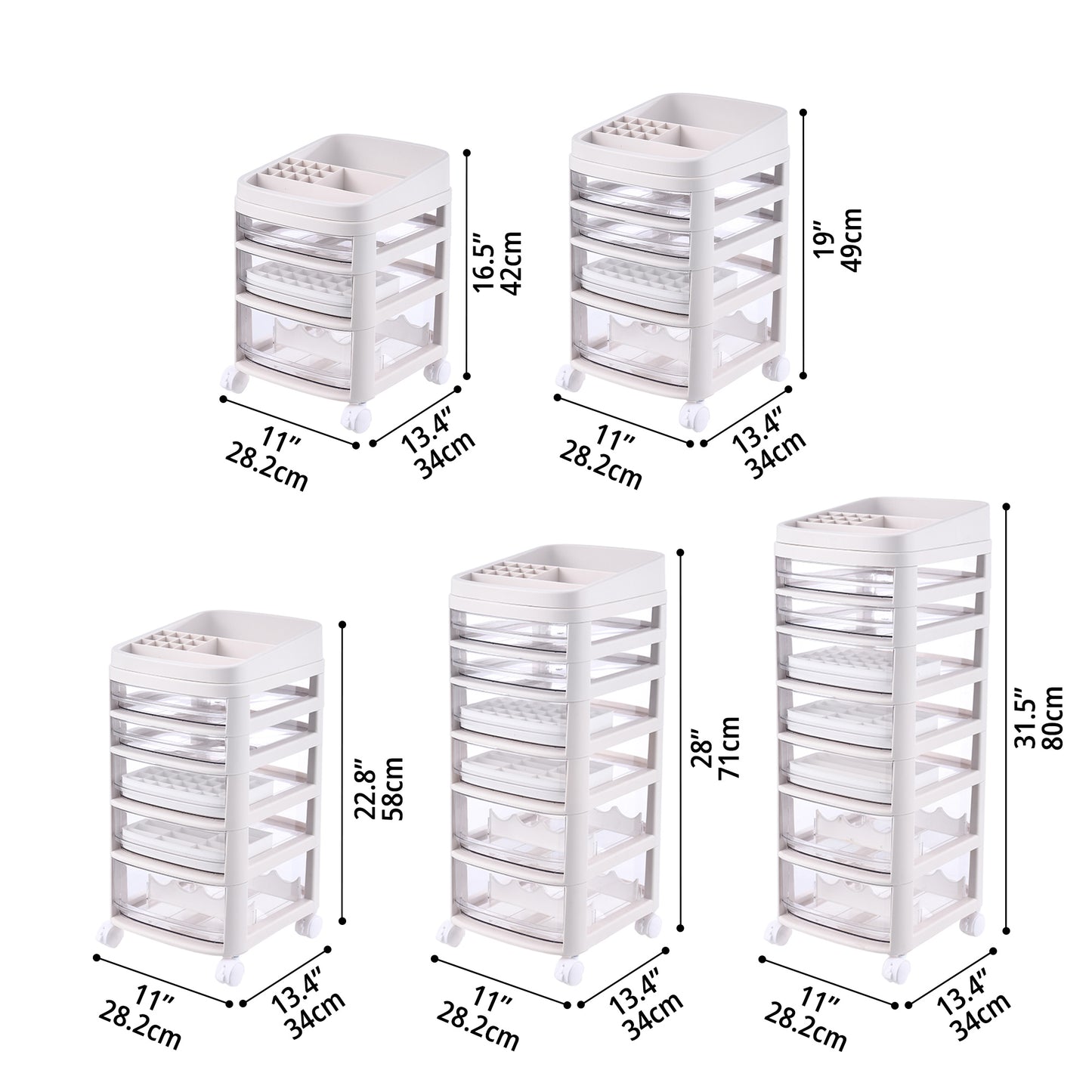 Étagère de rangement multicouche élégante avec tiroirs spacieux, housses de protection anti-poussière, poulies silencieuses amovibles et poulies à roulement fluide, facile à assembler pour une organisation efficace de la maison