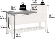 White Entryway Bench with Drawers