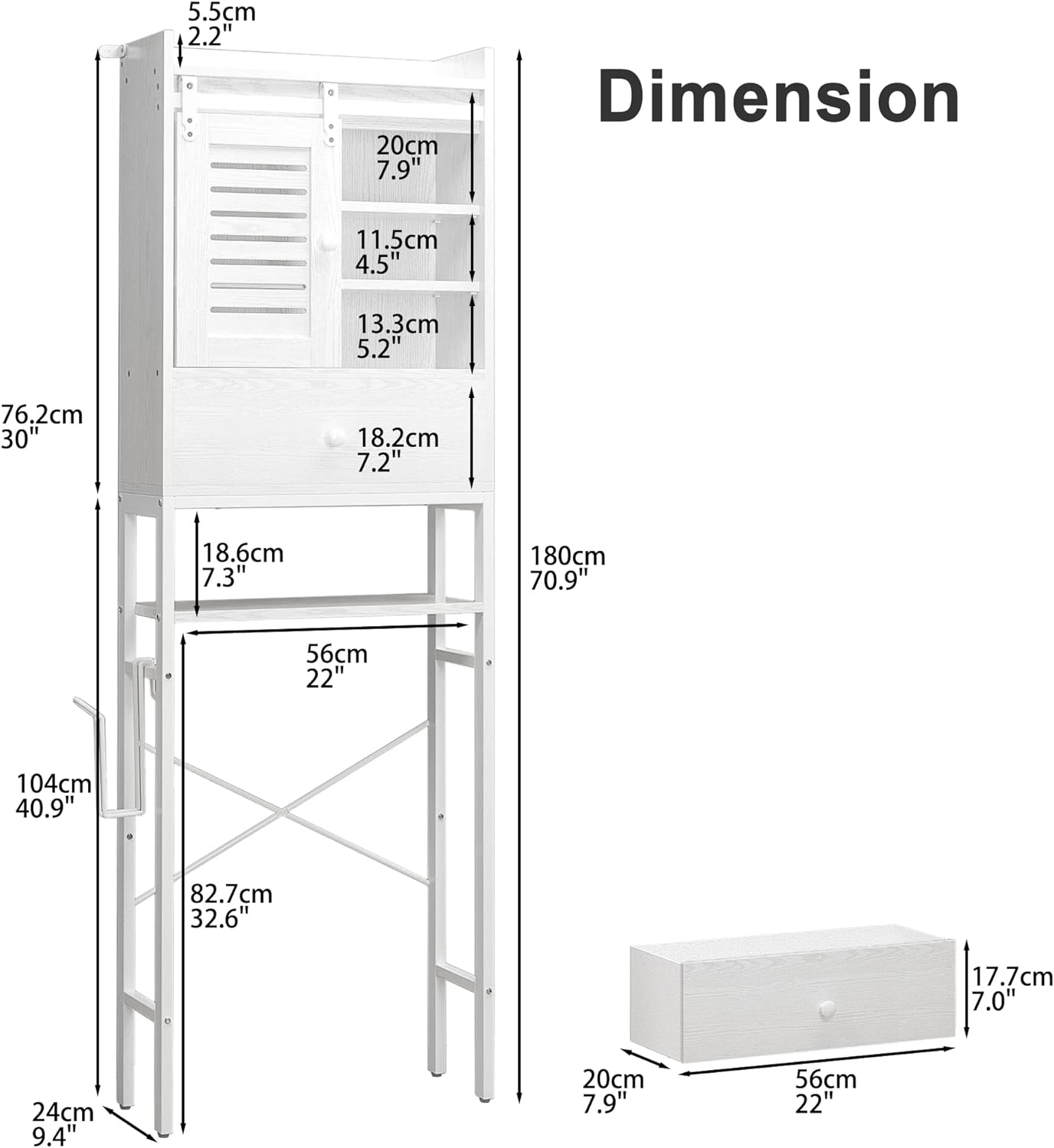 Bathroom Storage Rack with Cabinet