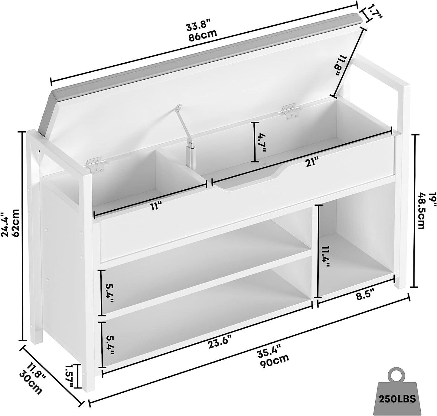 2 Tier Shoe Storage Rack White