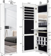 Jewelry Armoire Cabinet Organizer with Full-Length Mirror