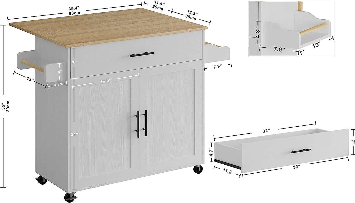 Rolling Kitchen Island on Wheels