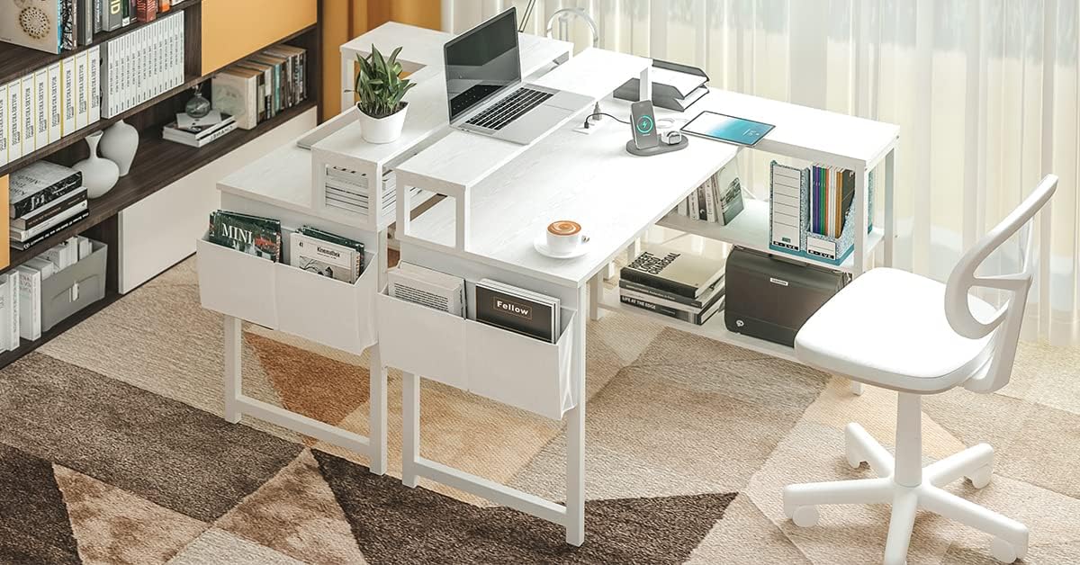 47 inch Corner Computer Desk with Monitor Stand