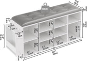 Ten Cubbies Storage Entryway Bench with PU Leather