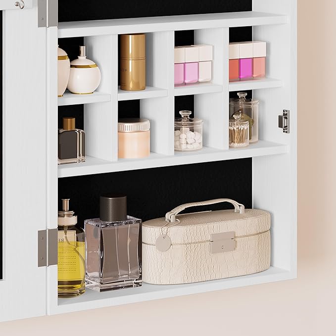 Jewelry Armoire Cabinet Organizer with Full-Length Mirror