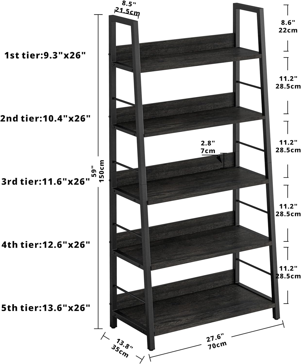 5-Tier Stylish Ladder Shelf