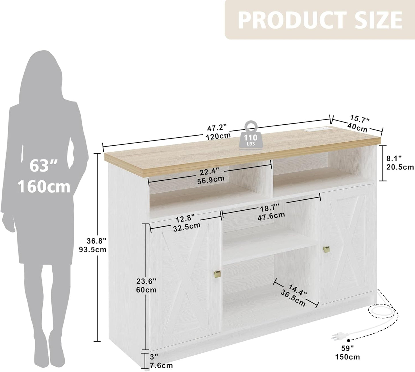IRONCK White Coffee Bar Cabinet