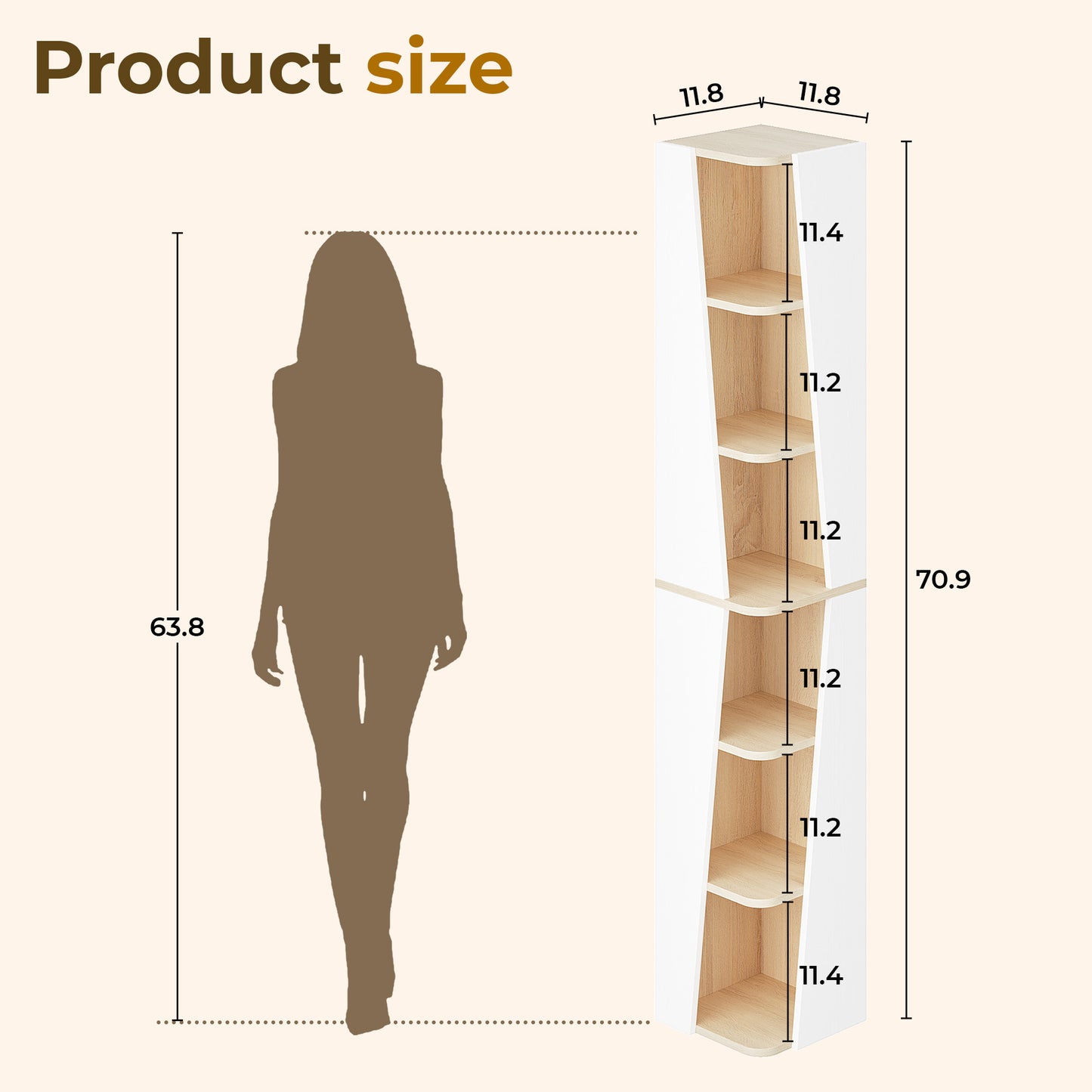 IRONCK 71'' Tall Corner Shelves
