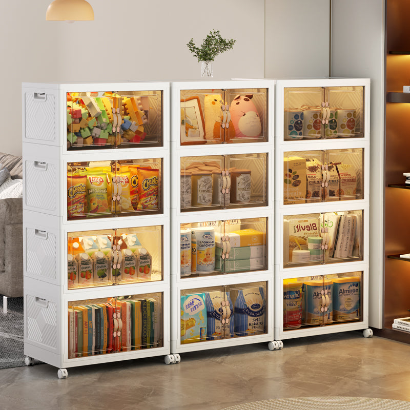 Armoire de rangement pliable avec porte transparente