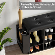Ten Cubbies Storage Entryway Bench with PU Leather