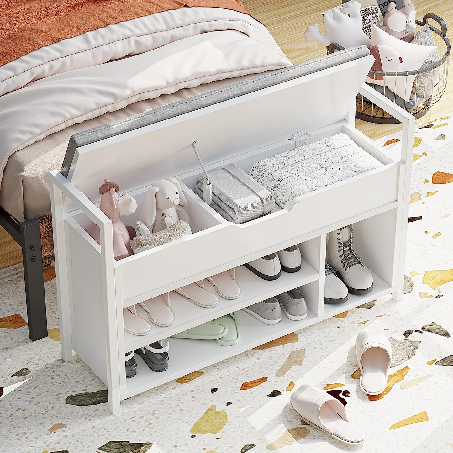 2 Tier Shoe Storage Rack White