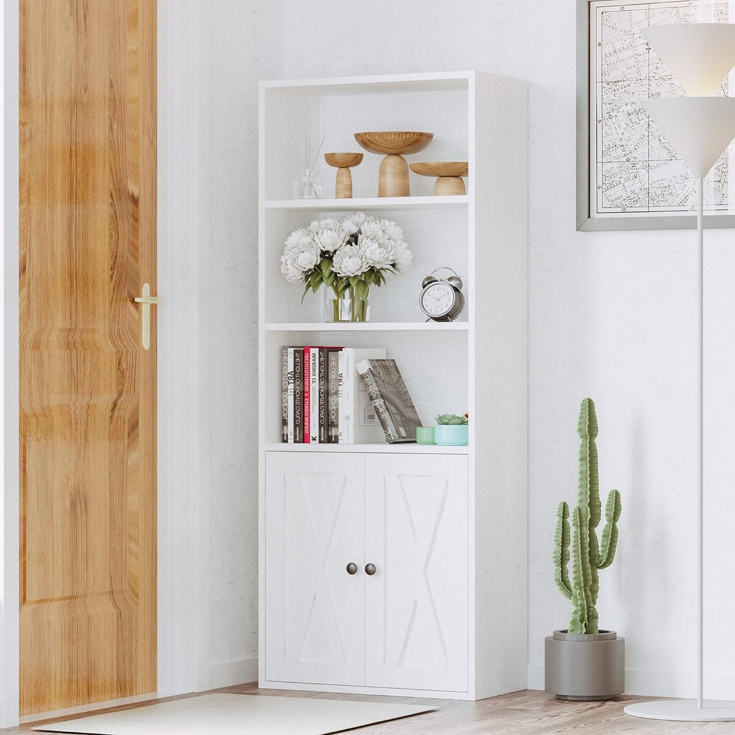 Industrial Bookshelves and Bookcases with Doors 11.8'' Depth