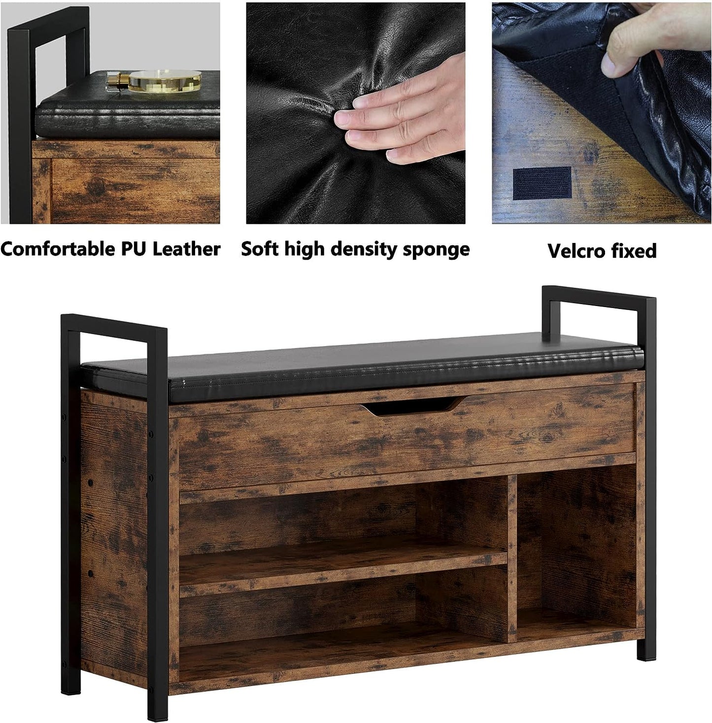 Shoe Storage Bench Brown