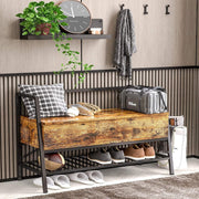 Banc de rangement marron vintage