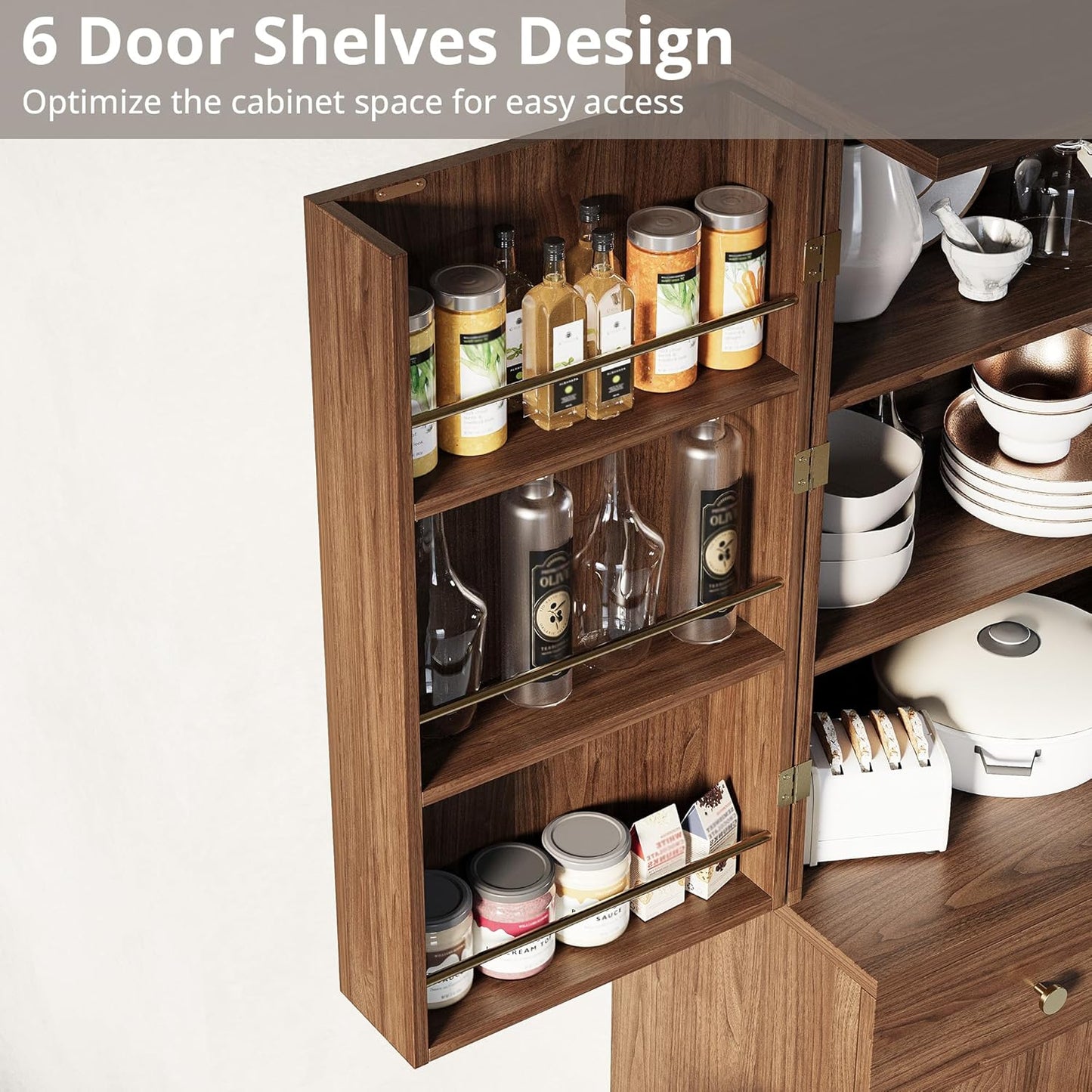 IRONCK 72”Tall Kitchen Pantry Cabinet