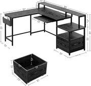 Black Computer Desk with Storage