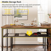3PC Dining Table Set with 2 Benches