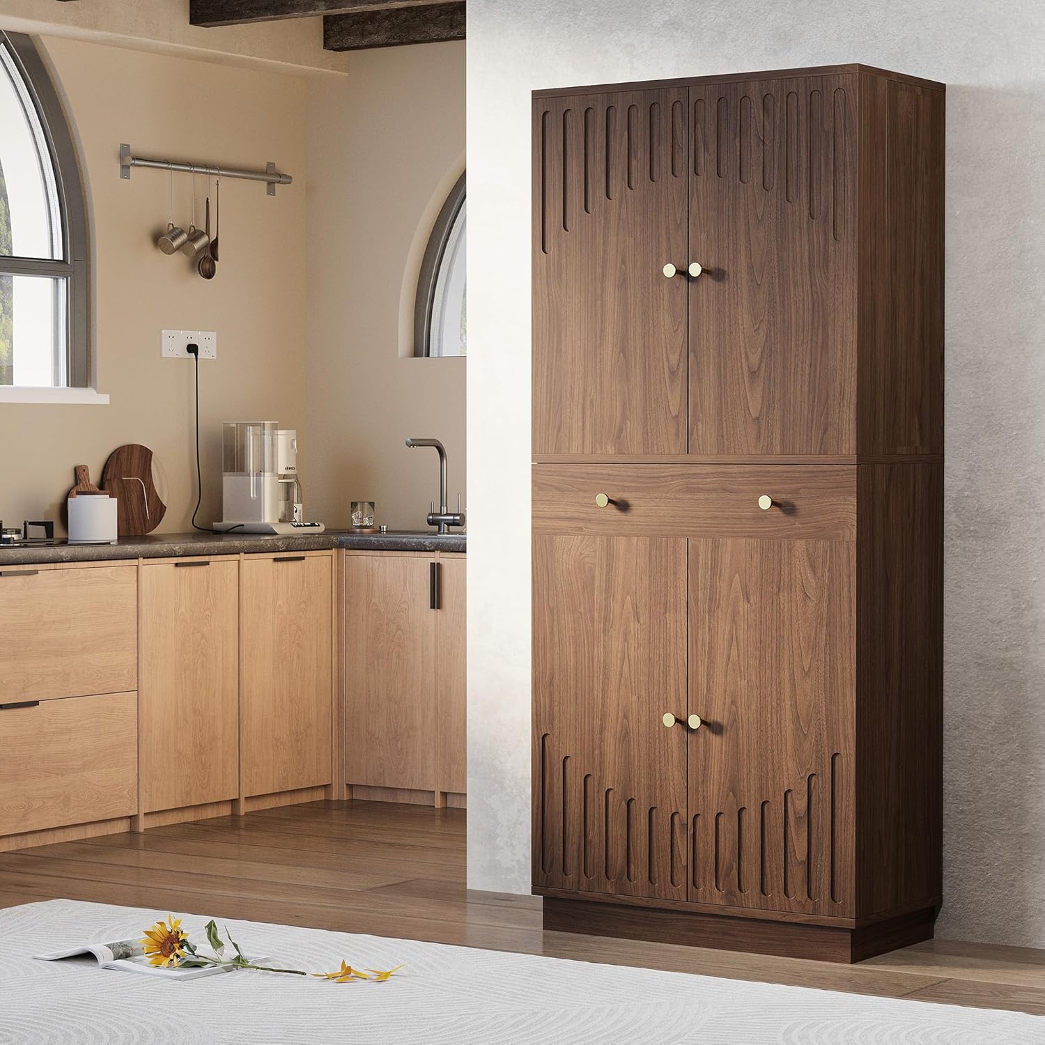 IRONCK 72”Tall Kitchen Pantry Cabinet