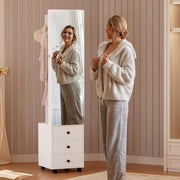 Jewelry Armoire with Mirror & 3 Drawers